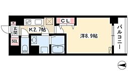 ジャルダン 1Kの間取図画像