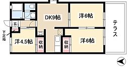 ありあんす 3DKの間取図画像