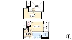 Kレジデンス名駅 ワンルームの間取図画像