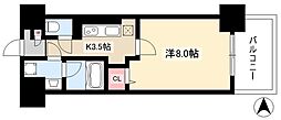 メイプル岩塚本通 1Kの間取図画像
