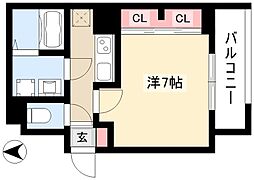 シャローム応仁 1Kの間取図画像