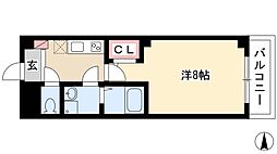 リバーサイドシェル 1Kの間取図画像