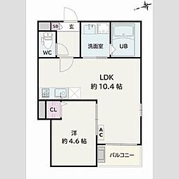 Jack ichibanI 1LDKの間取図画像