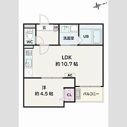 Jack ichibanI 1LDKの間取図画像