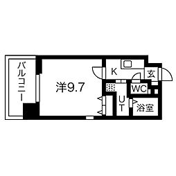 THEBRICKS 1Kの間取図画像