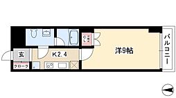 スクエア名駅南 1Kの間取図画像