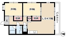 ヴァリアブル入場 2LDKの間取図画像