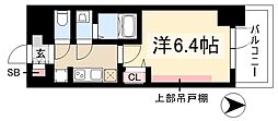 プレリス太閤通セルシア 1Kの間取図画像
