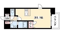プレサンス名古屋STATIONビーフレックス ワンルームの間取図画像