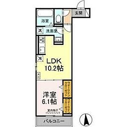 エルドラド 1LDKの間取図画像