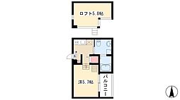 ティーダ1 1Kの間取図画像