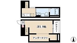 フェリス荒子 1Kの間取図画像