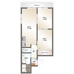 神野マンション2 2LDKの間取図画像