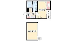 アーバンプレイス 1Kの間取図画像
