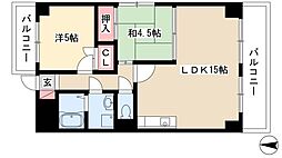 アーバンヒルズ 2LDKの間取図画像