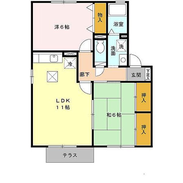 コーポはおりやB棟 B102｜滋賀県大津市和邇今宿(賃貸アパート2LDK・1階・54.19㎡)の写真 その2