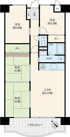 間取り 三井大曽根ハイツ 13階/1303