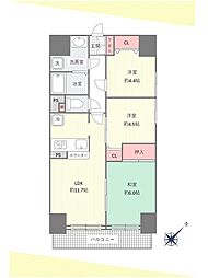 シャンノール金町 3LDKの間取図画像