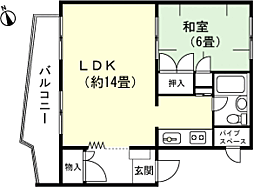 ヴィラ芙蓉台P 1LDKの間取図画像