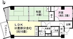 富士高原コンドB棟 2LDKの間取図画像