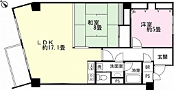 富士高原コンドA棟 2LDKの間取図画像
