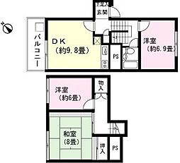 ビラフォーレ山中湖D棟 3DKの間取図画像