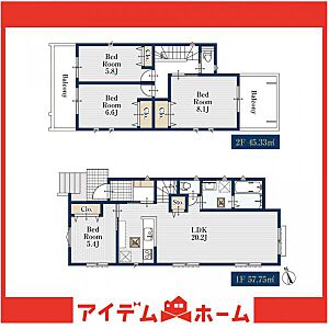 間取り:1号棟 間取図 間取り:1号棟 間取図