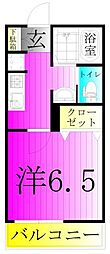 エルスタンザ柏東上町 1階1Kの間取り