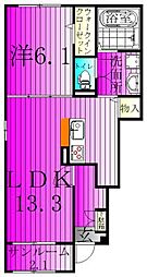 エテルノアルバ 101 1階1LDKの間取り