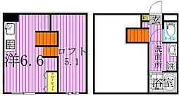 RIZEST　MK柏 2階1Kの間取り