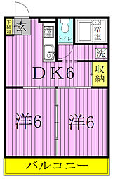 パインステージ 2DKの間取図画像