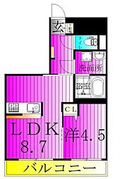 H&KKASHIWAHILLS 1LDKの間取図画像