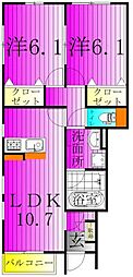 Sun Otto Hills 2LDKの間取図画像