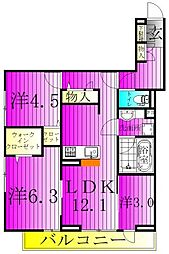 b-kubus(ビークブス) 3LDKの間取図画像