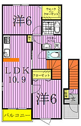 ジュピター2 1LDKの間取図画像