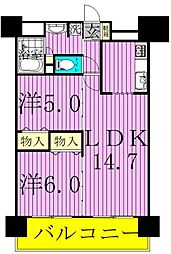 ラグゼナ流山おおたかの森 2LDKの間取図画像