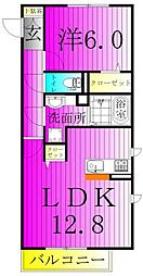 クレア1 1LDKの間取図画像