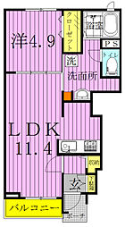 ブライトスクエア 1LDKの間取図画像