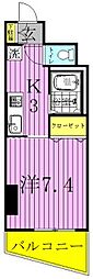 オークヒルズ 1Kの間取図画像
