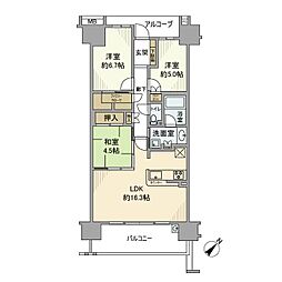 オーベルグランディオおおたかの森ビューコート 3LDKの間取図画像