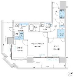 パークシティ柏の葉キャンパスザ・ゲートタワーウエスト 2LDKの間取図画像