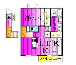 ヴィラコリーナ 1LDKの間取図画像