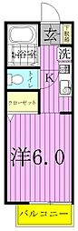 VaqueroA棟 1Kの間取図画像