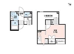 CB北柏ウイング 1Kの間取図画像