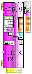 プリンセッサ 1LDKの間取図画像