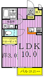 サントビーヴィレッジ5 1LDKの間取図画像