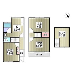 ニューファミリー北柏B棟 3Kの間取図画像