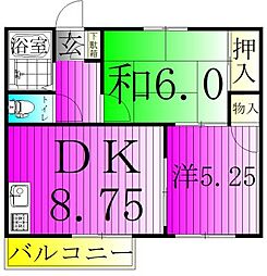 エステート・モギ 2DKの間取図画像