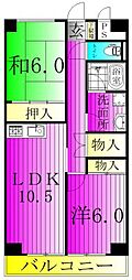 シラカワパレス 2LDKの間取図画像