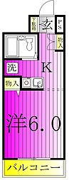 SKヴィラ2 1Kの間取図画像